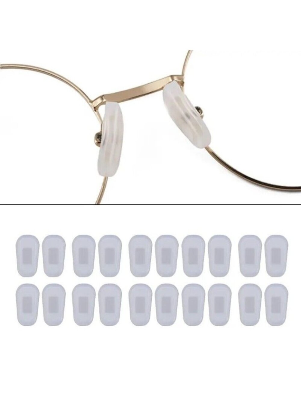 Lot of 10 Pairs Set of 20 Push In Eyeglass Sunglass Nose Pads Replacement Parts